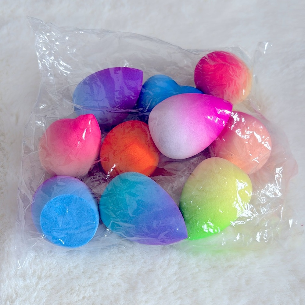 10 count rainbow gradient beauty makeup sponges